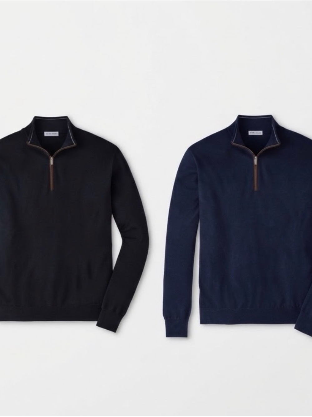 Lot 2 Peter Millar 1/4 Zip Sweater Mens XXL Navy Black 100% Italian Merino Wool